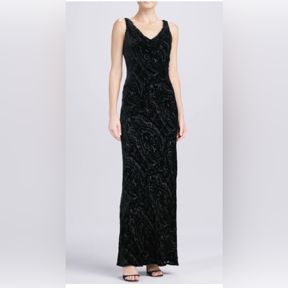 Carmen Marc Valvo Black Strapless Gown for Cocktail